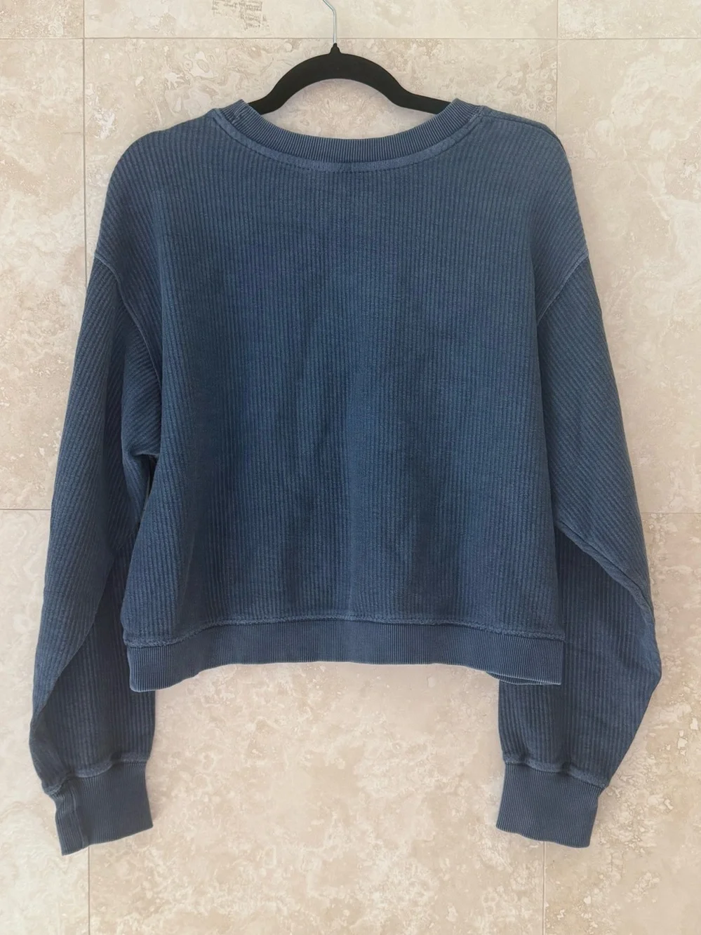 NASA Blue Cropped Crewneck Sweatshirt Size L EUC